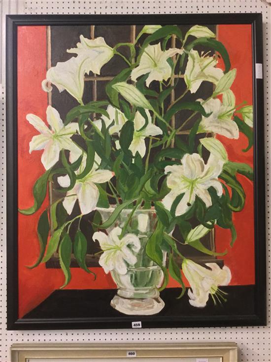 Oil painting of lillies by Nancy Nieley